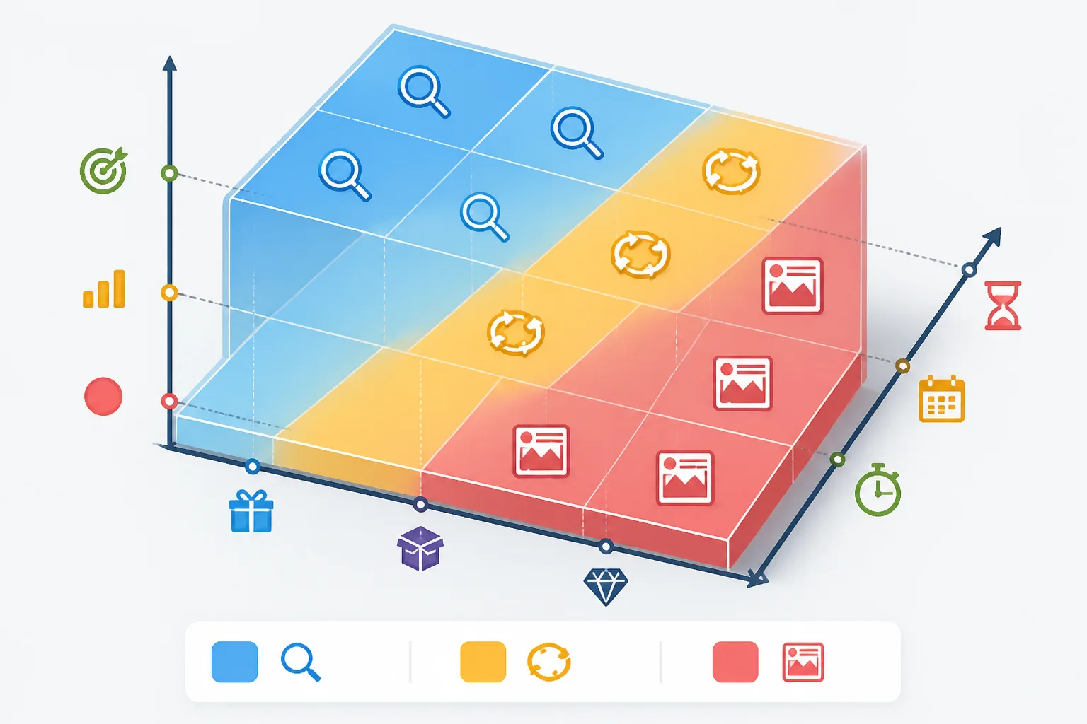 Decision matrix plotting intent, offer type, and sales cycle to determine whether Meta Ads, Google Ads, or a blended strategy is best